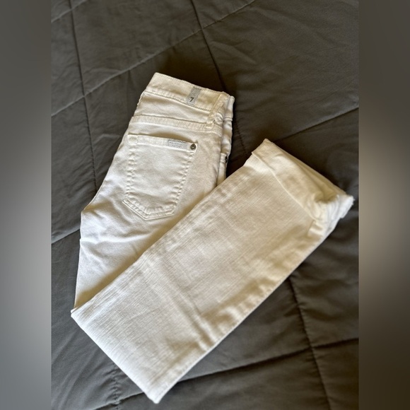 7 For All Mankind Denim - 7FAM White Skinny Crop & Roll Jean